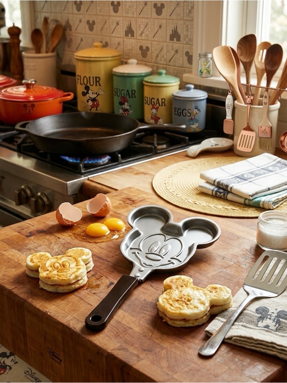 Official Disney Mickey Mouse Face Non-Stick Mini Pancake Skillet Pan